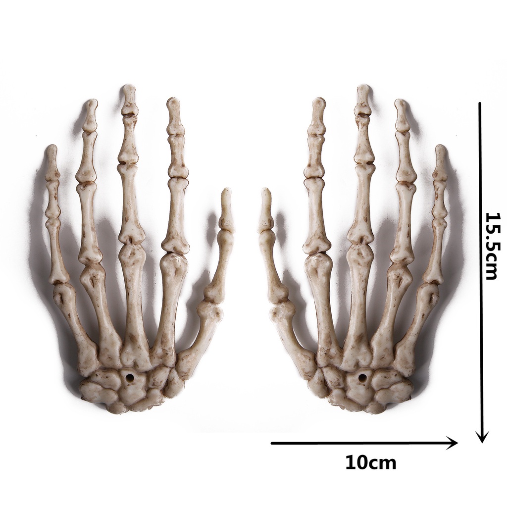 Hot Sale/[Produk Halloween] Halloween Realistis Life Size Skeleton Hands, Plastik Tulang Tangan Manusia Palsu, Untuk Pesta Zombie Tulang Terror Alat Peraga Mengerikan Dekorasi Halloween