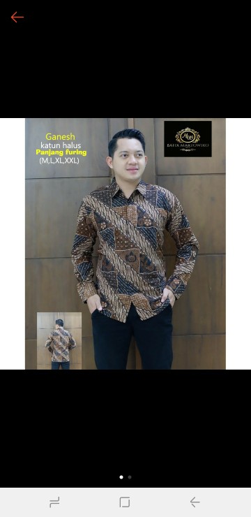 Kemeja Batik Pria Solo Lengan Panjang Lapis Furing Ganesh Martowiro Batiksoloamanah Argo Lawu