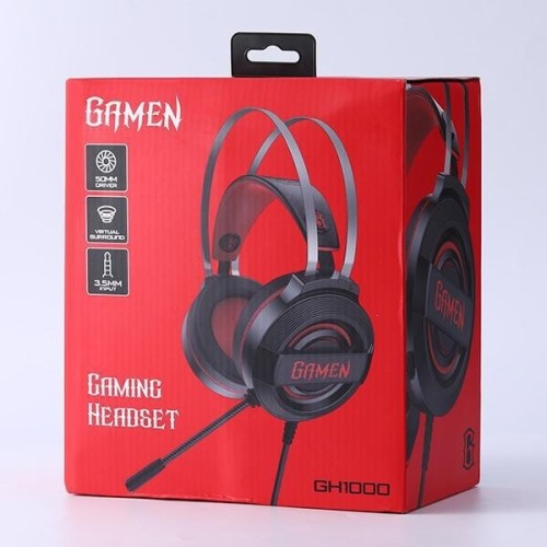 Headset Gaming GAMEN HP-GH1000 Black RGB Wired With 7 Colour