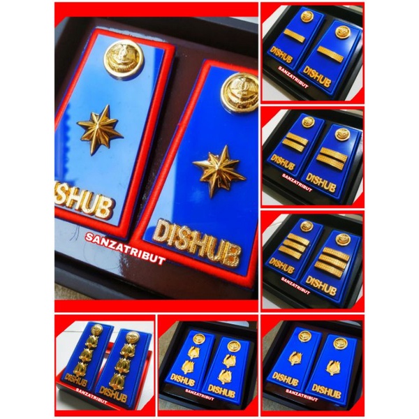 Pangkat DISHUB PDH 3A 3B 3C 3D 4A 4B 4C mika kilap glosy Lis Bordir
