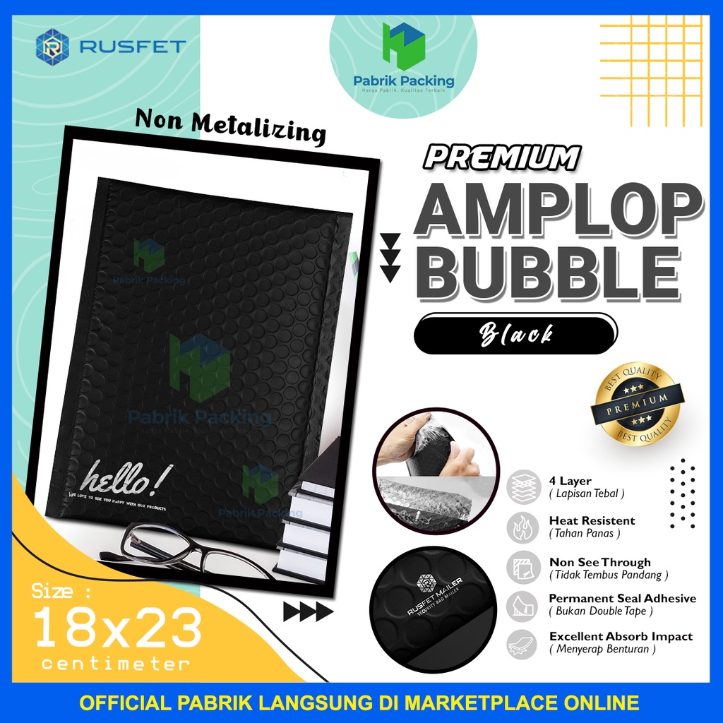 

Amplop Bubble Murah | Bubble Mailler | Polly Bubble Packing Premium Black 18x23cm Satuan