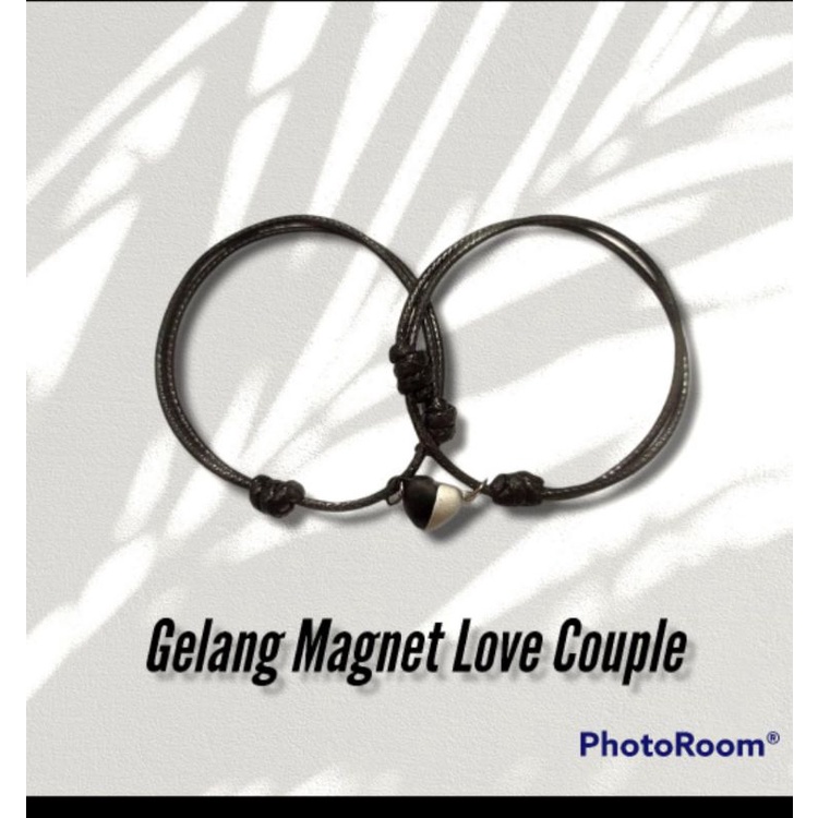 Gelang Magnet LOVE MONOCHROME Couple Polos Tanpa Huruf | Gelang Magnet Tali Korea Waterproof