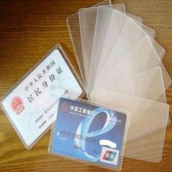 

PROMO!!! Plastik cover pelindung ATM / SIM / KTP / Kartu Nama ( ISI 10 ) sampul card holder safety anti gores
