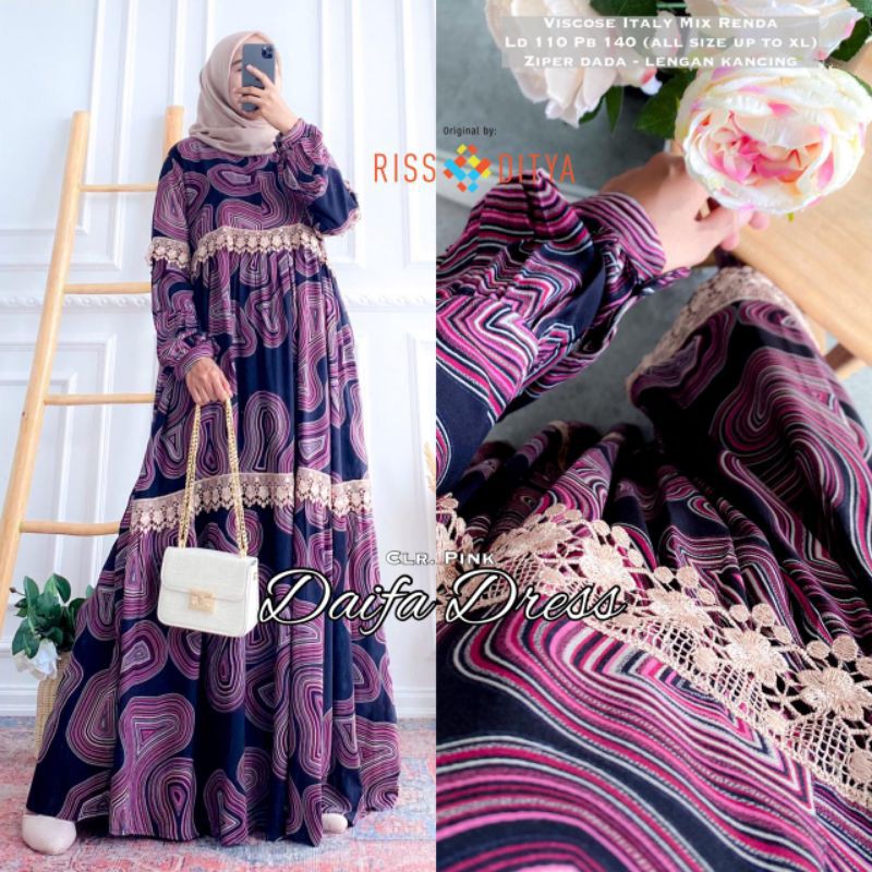 MAXY - DRESS VISCOSE  - DAIFA MAXY ORI RISSADITYA RACHEL DRES BY ALISHA