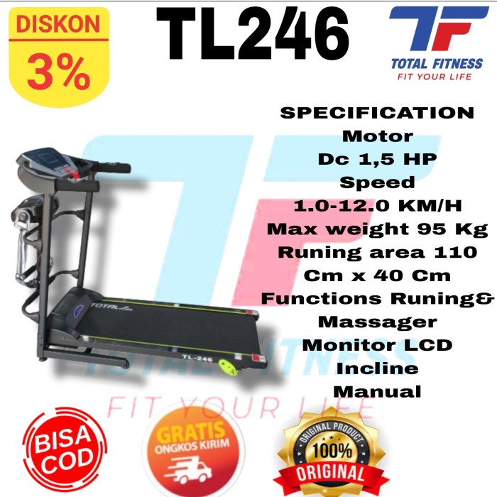 Tramp Treadmill Elektrik Tl246 Electrik Tl 246