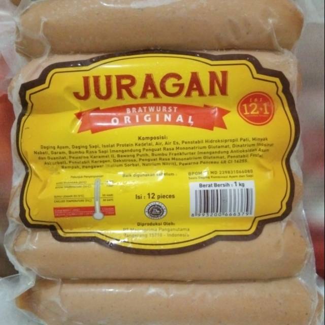 Sosis sapi juragan isi 12+1 berat 1 kilo