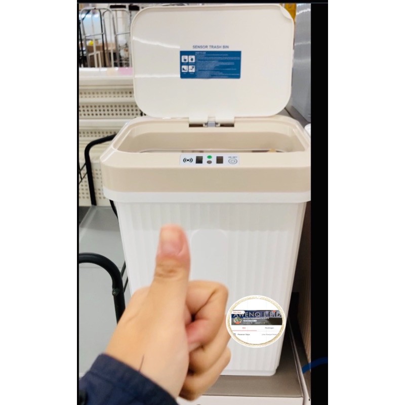 tempat sampah sensor gerak / tempat sampah USB, 16 liter / tempat sampah minimalis/ sensor trash bin