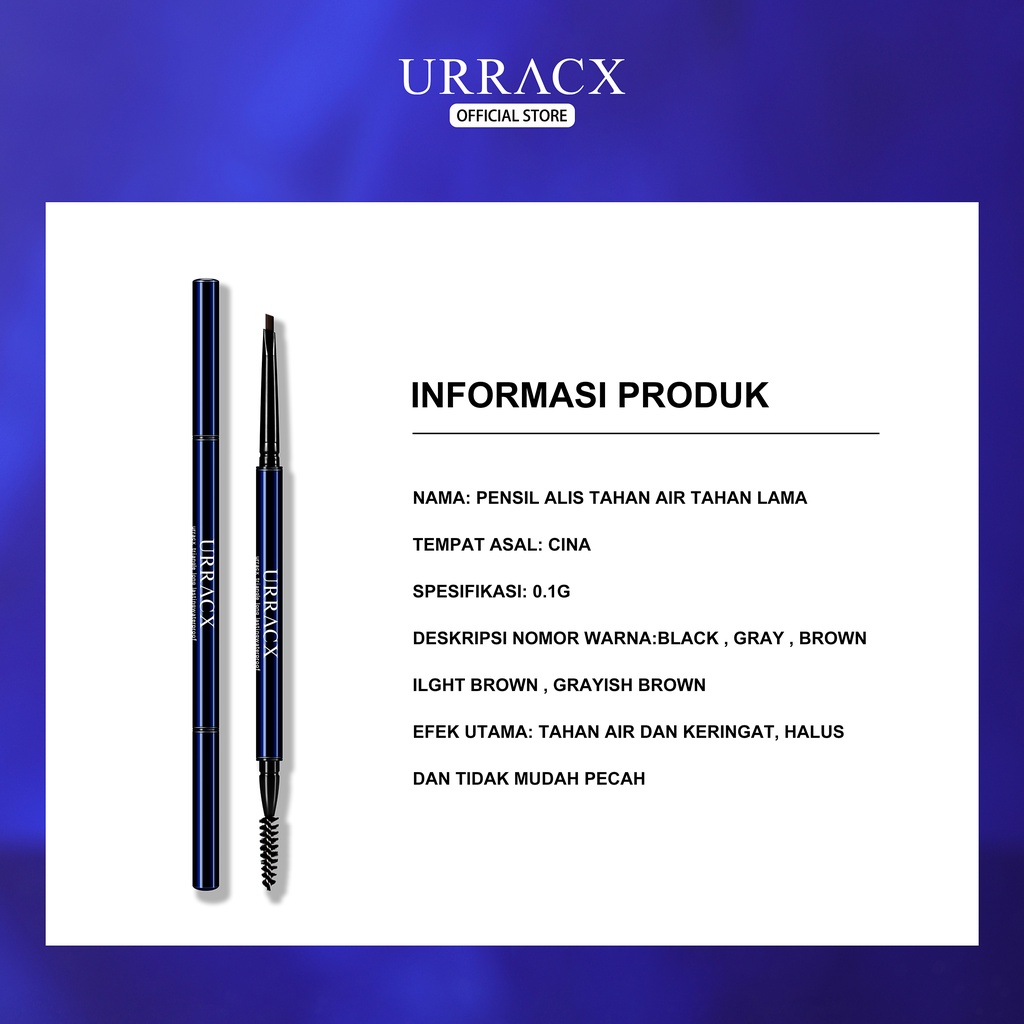 URRACX Pensil Alis Otomatis /Pensil Alis Tahan /Air Pensil Alis Untuk Pemula/Pensil Alis Tahan Warna Tahan Lama/ Eyeliner