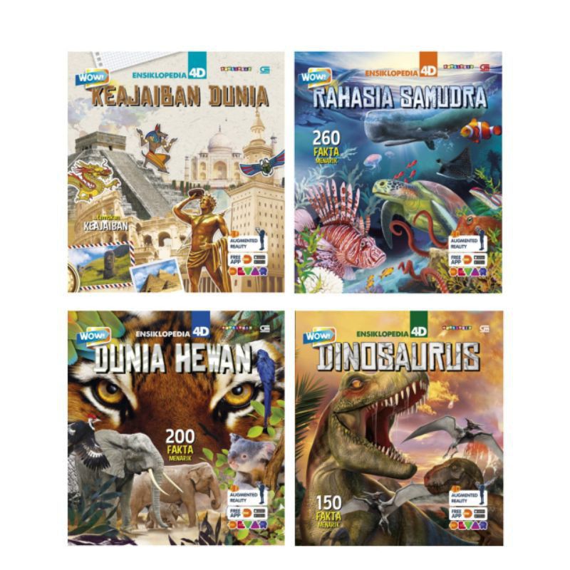 WOW ENSIKLOPEDIA 4D ; DINOSAURUS, RAHASIA SAMUDRA, DUNIA HEWAN, KEAJAIBAN DUNIA, DUNIA TUMBUHAN, DUN