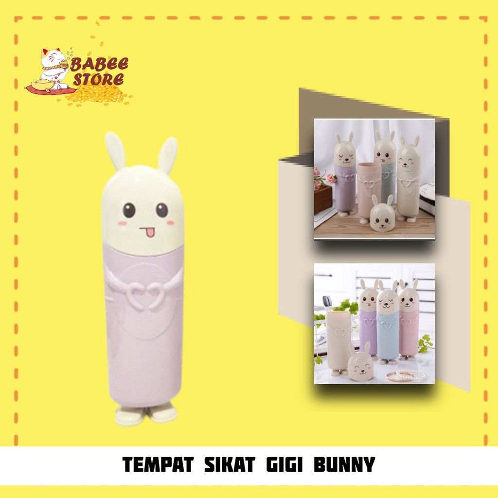 BABEE - TEMPAT SIKAT GIGI ODOL PORTABLE BUNNY / KOTAK SIKAT GIGI TRAVEL / TRAVEL SET SIKAT GIGI