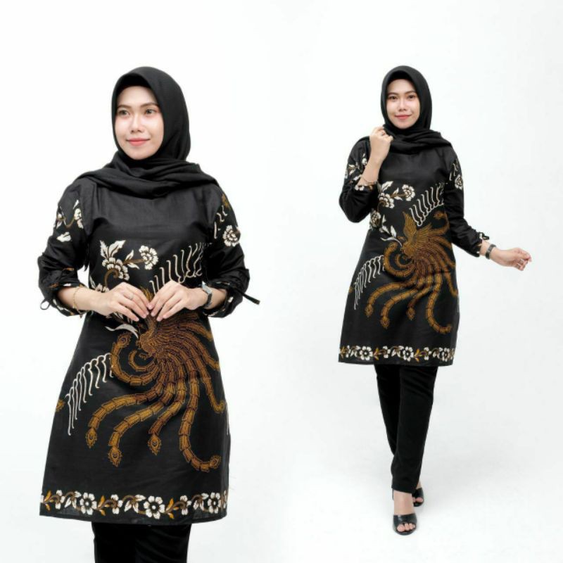 BATIK COUPLE KELUARGA sania ruffle ori ndoro jowi dnt motif AHY-Tunik