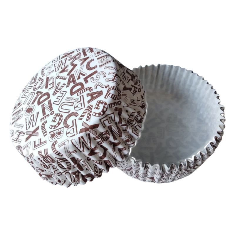 cup roti laminasi bulat 8cm isi 200 ( letter white )