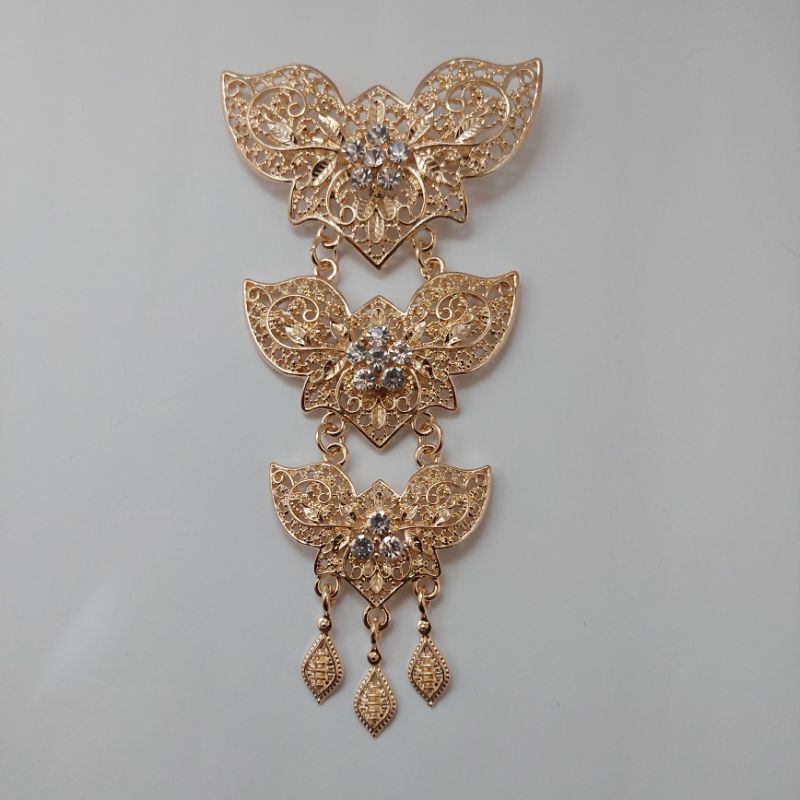 Bros kebaya Bros kutubaru Bros susun tiga-G rose gold