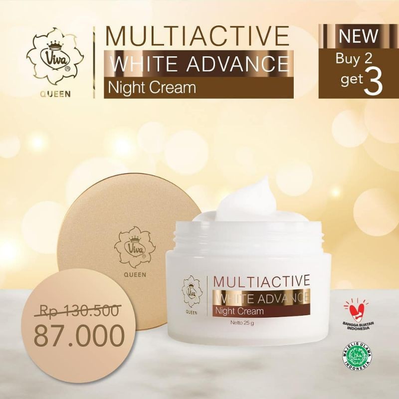 Paket Multiple Whitening Advance Night Cream Viva Queen