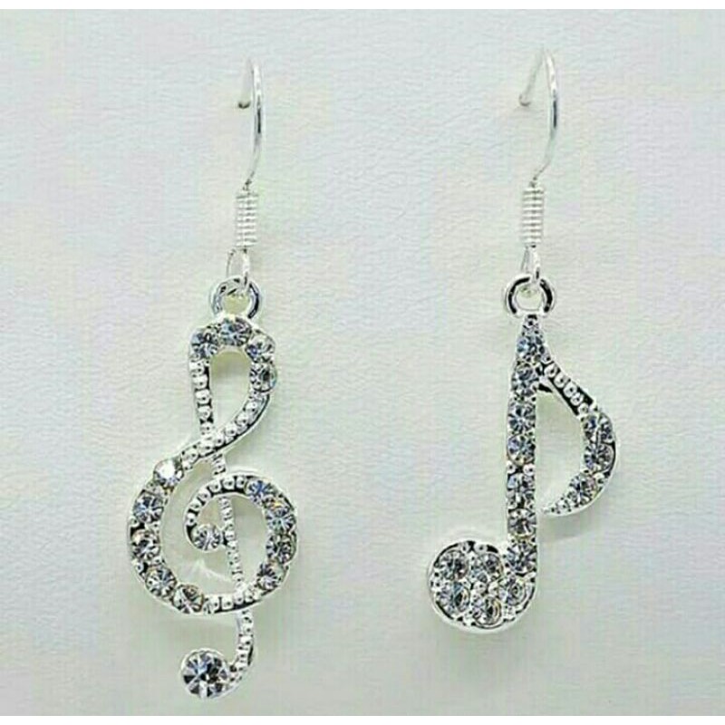 Anting Musik / Giwang musik kunci G anting nada dengan hiasan permata A001