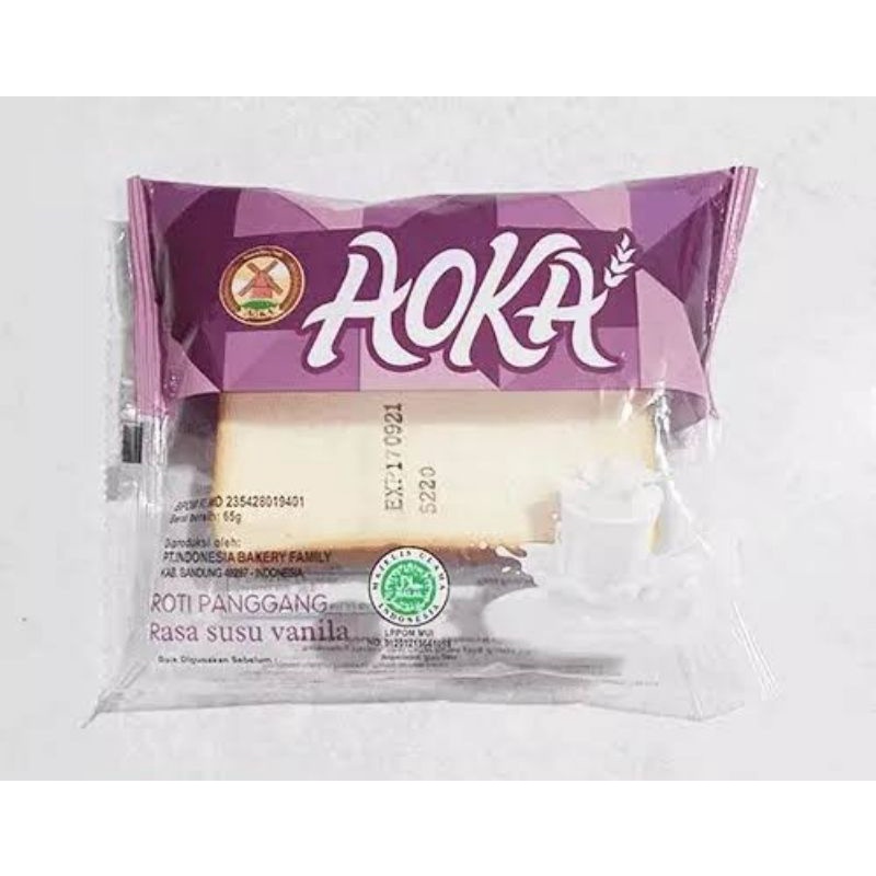 Aoka roti panggang enak -65gram-Susu vanila