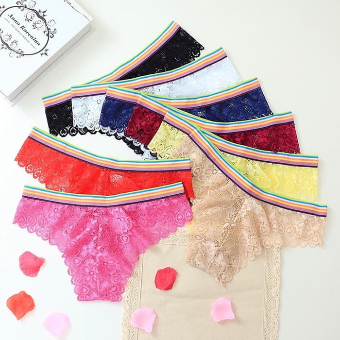 CD Wanita thong CD Wanita sexy renda g string CD Lingerie Bikini C072 - Putih Murah