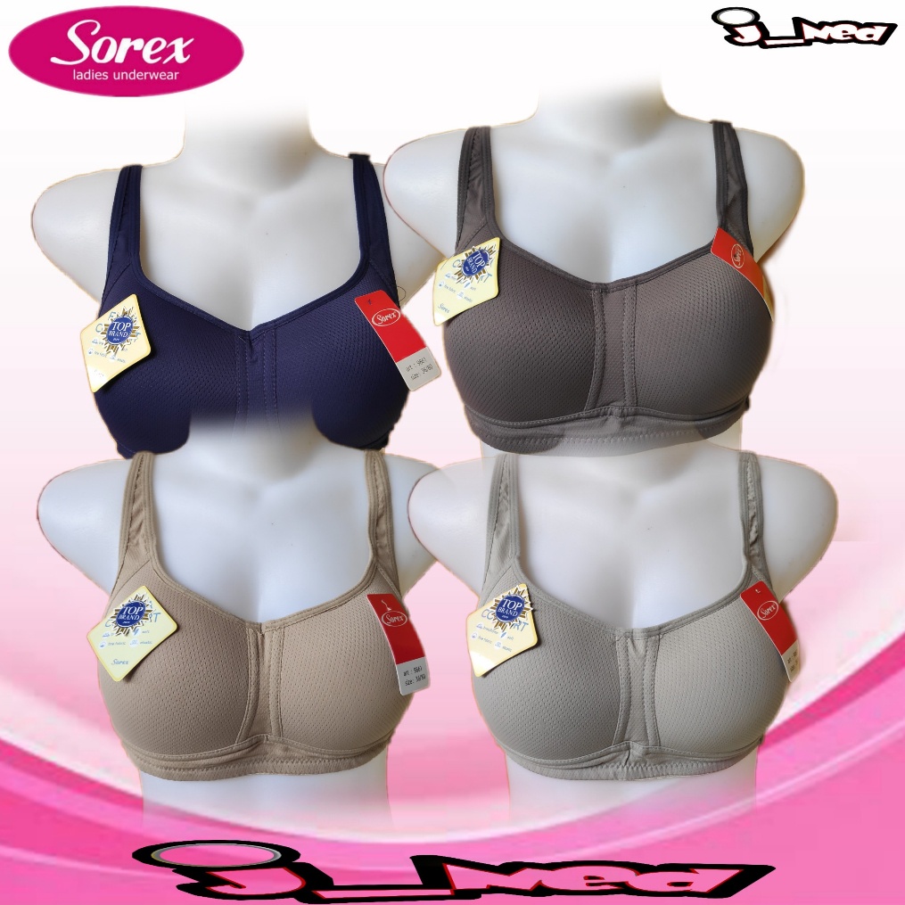 J131 BRA SOREX TALI LEBAR BUSA TANPA KAWAT EXTRA COMFORT CUP B  SIXE 34 - 40