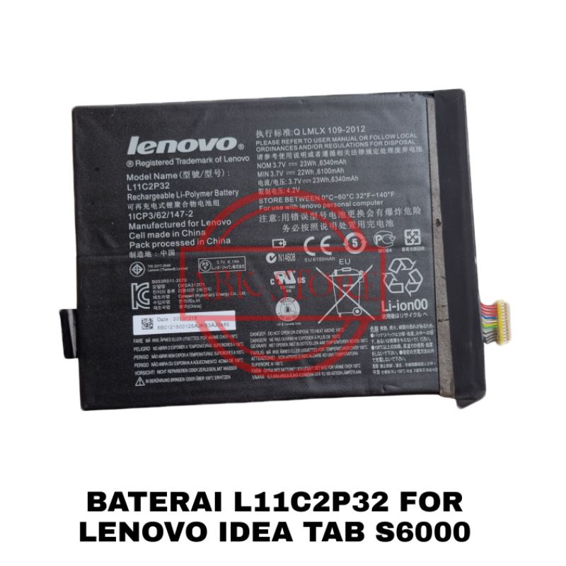 BATRE BATERAI BATTERY L11C2P32 FOR LENOVO IDEA TAB S6000 ORIGINAL