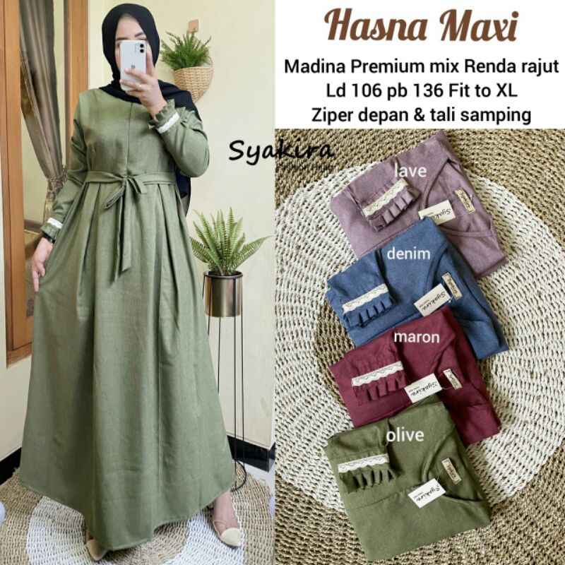 Hasna maxy dress madina premium busui