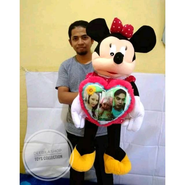 DEEBILASHOP - BONEKA MICKEY /MINNIE LOVE FOTO / BONEKA MICKEY MINNIE JUMBO / BONEKA MICKEY MINNIE CU