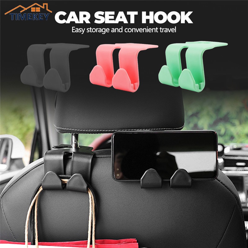 TK Car Seat Back Hook Hangers Headrest Mount Storage Holder Duarable Bearing Bag Pouch Clothes Hanging Hook