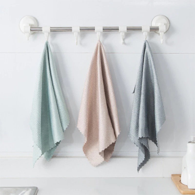 [3 PCS] Kain Microfiber Tebal Lap Dapur Besar Cleaning Cloth Pembersih meja makan Lap tangan Handuk Tangan Hand Towel