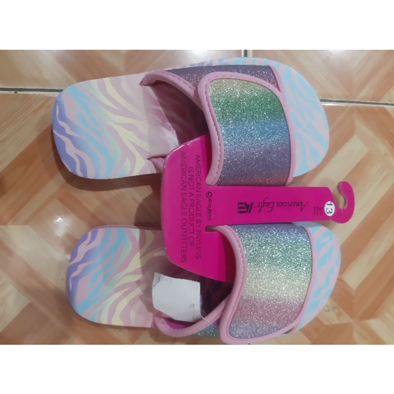 Sandal American Eagle Slip on Glitter Rainbow