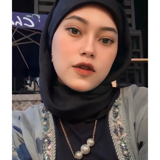 Kalung Panjang Korea Tiga Mutiara Jumbo Korean Pearl Necklace Kalung Hijab Kalung Jilbab