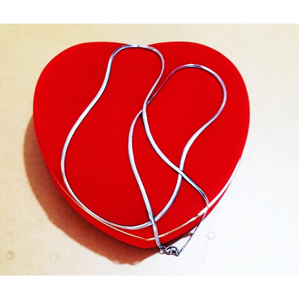 Kalung Besi Putih asli Ambon, Model Belut Gepeng ukuran 2,5 ml