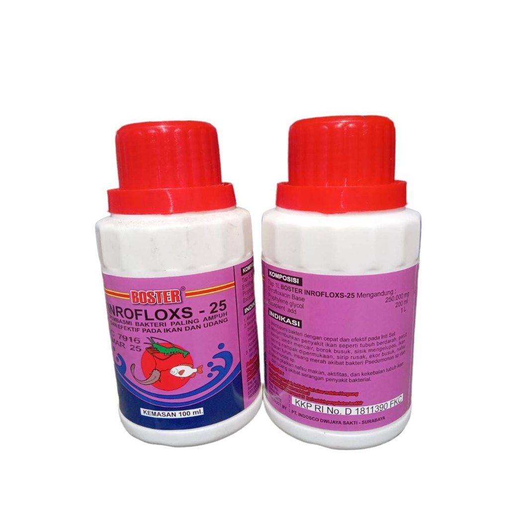 Boster Inroflox 25 Cair 100ml Antibiotik Ikan Pembasmi Bakteri Ikan &amp; Udang