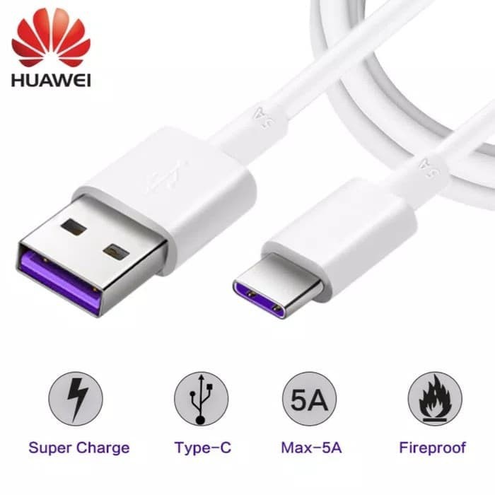 Kabel Data Huawei USB Type C 5A Super Charge P30 / P30 Pro Original