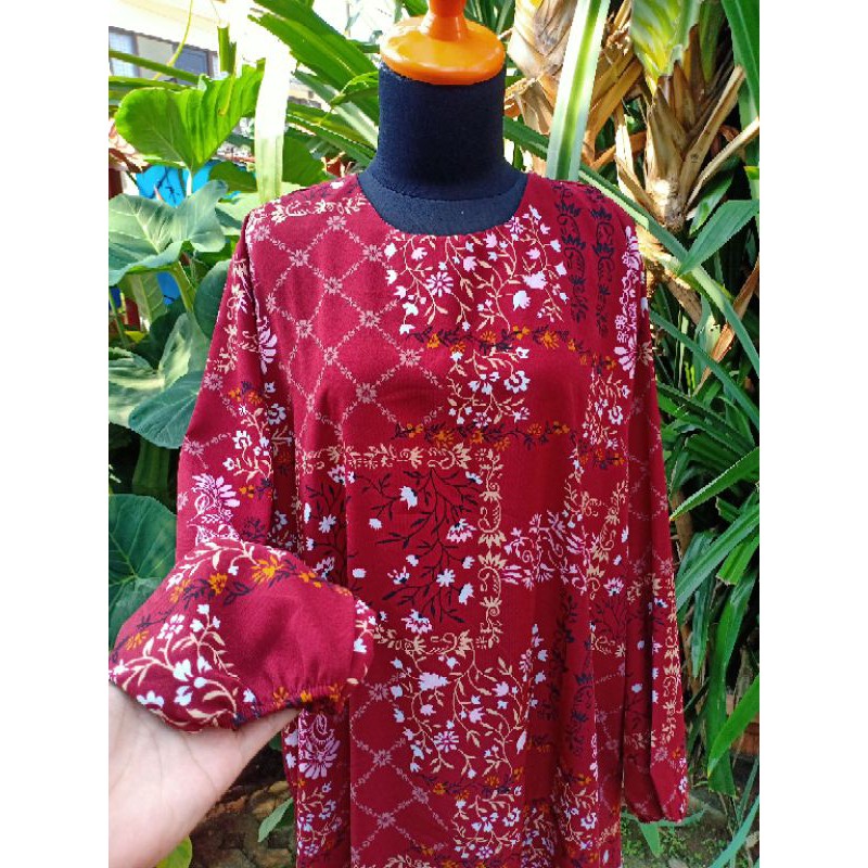 Atasan Tunik Jumbo LD 140 Bahan Wolfis Premium