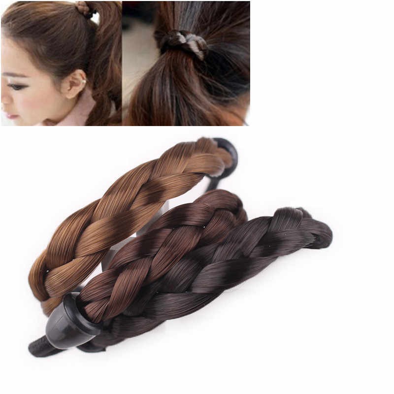 Ikat Rambut Korea dengan Rambut Sintetik Karet Rambut Wig Kuncir Kunciran Invinsible Hairbands