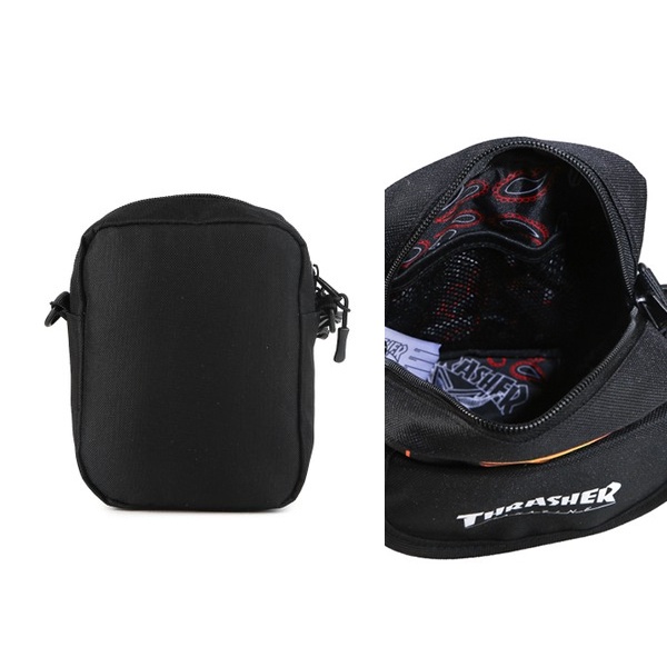 Thrasherr JLP Flame Burning Over Mini Shoulder Bag Black