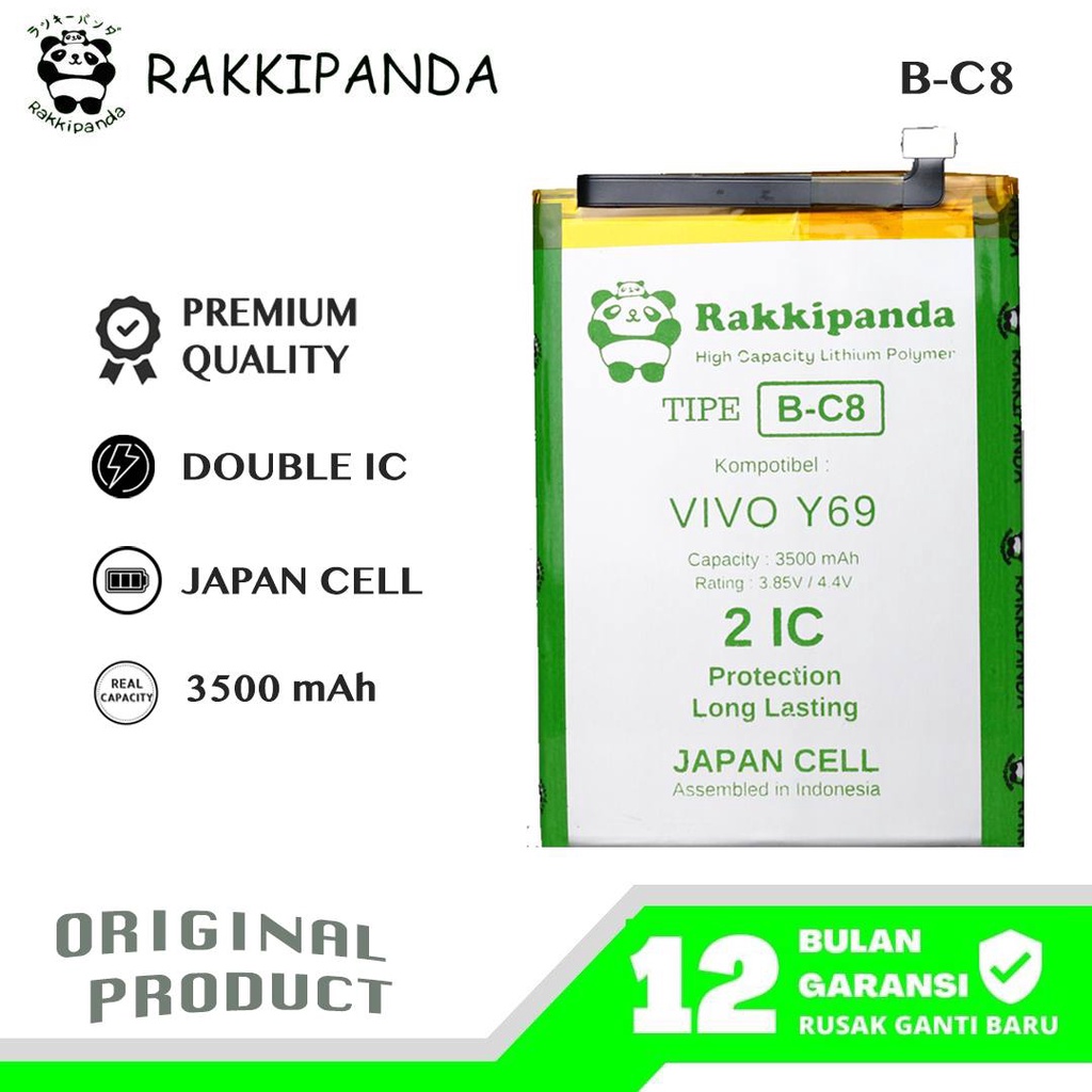 (R/K)- RakkiPanda - B-C8 BC8 B C8 Vivo Y69 Batre Batrai Baterai