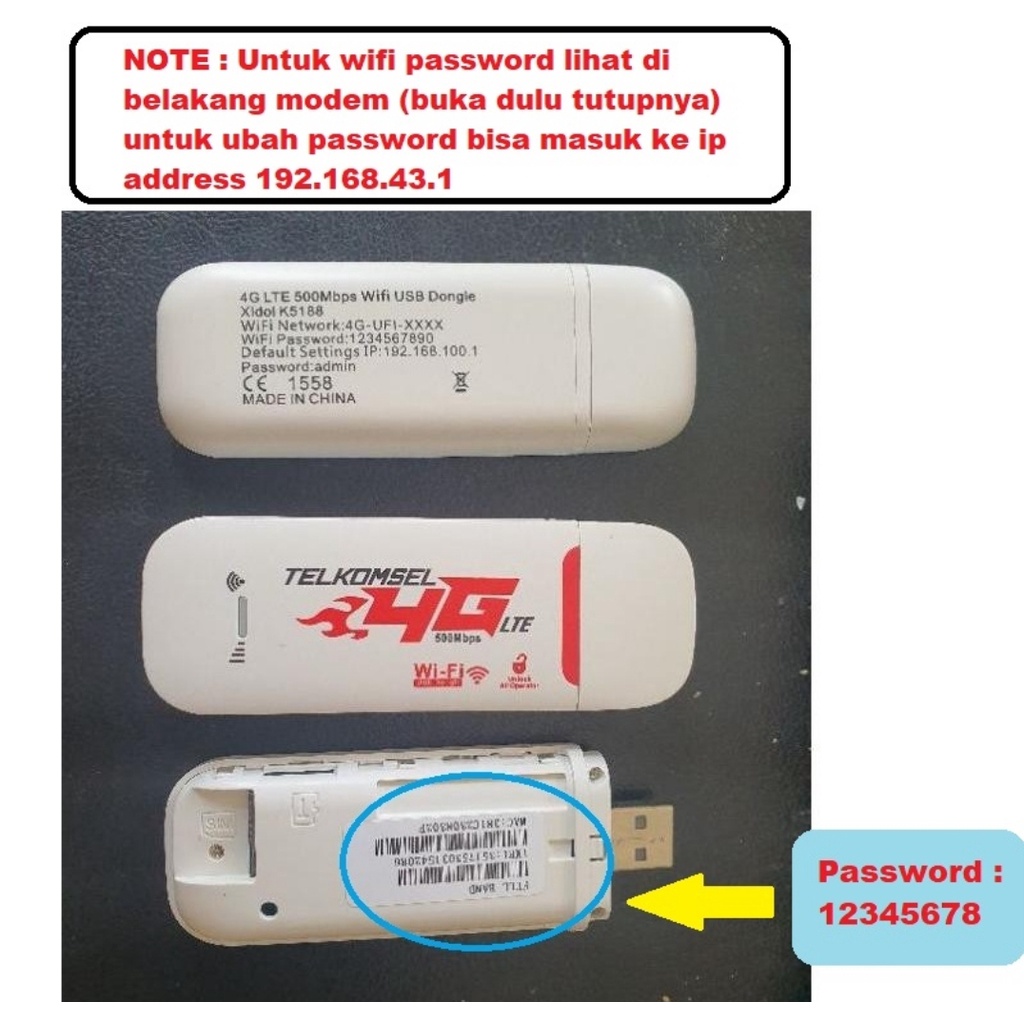 Modem Wifi Mifi 4G LTE Modem USB 500mbps Unlock