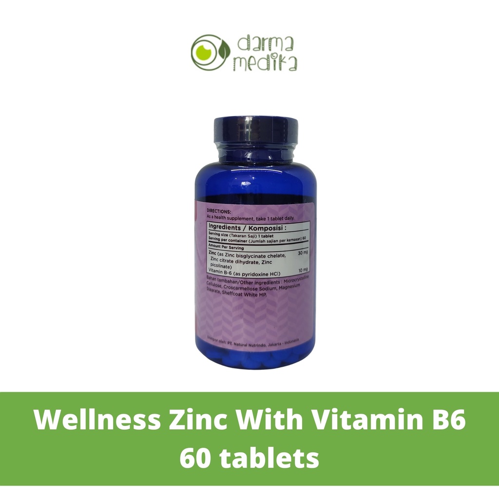 Wellness Zinc With Vitamin B6 isi 60tablet