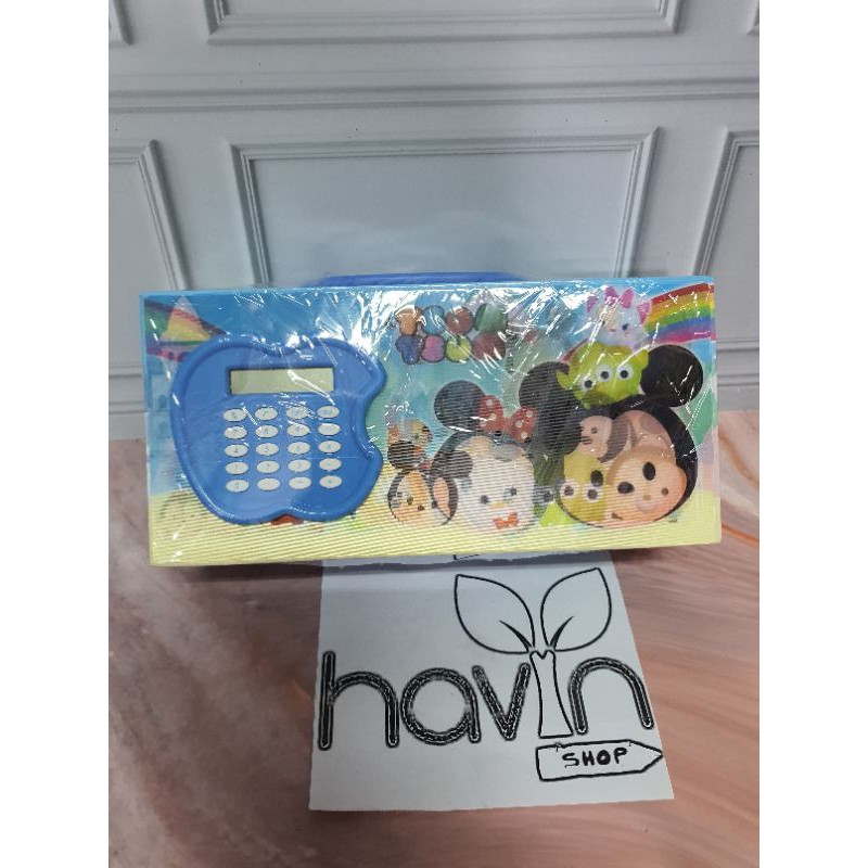 kotak pensil KODE PASSWORD ada KALKULATOR/PENCIL CASE KODE CALCULATOR-Tsum-Tsum