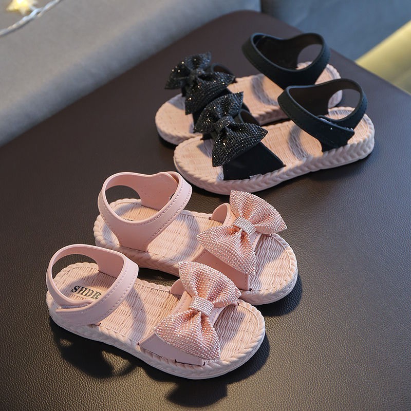 Hansen Gallery Sepatu Sandal Tali Anak Perempuan Sandal flat Import Sandal Korea HG Bunga Pita ( Tanpa kotak)