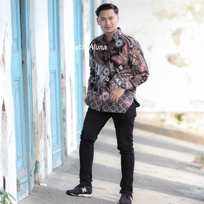 Batik pria lengan panjang Kemeja Atasan Baju batik pria laki laki lengan panjang premium cowok solo