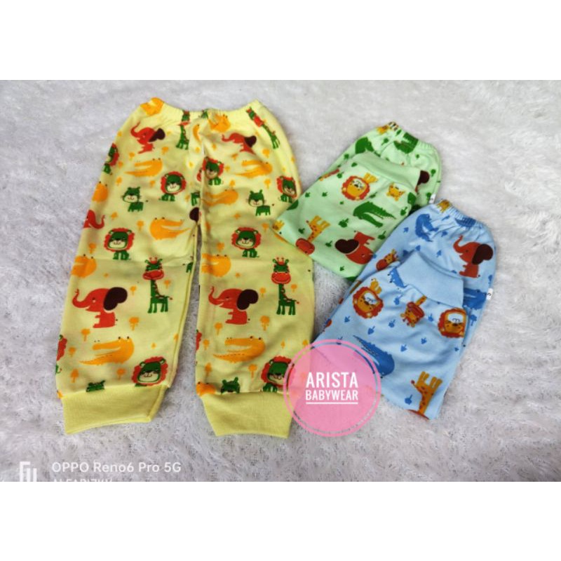 3pcs celana panjang bayi motif animal size S,M,L,XL