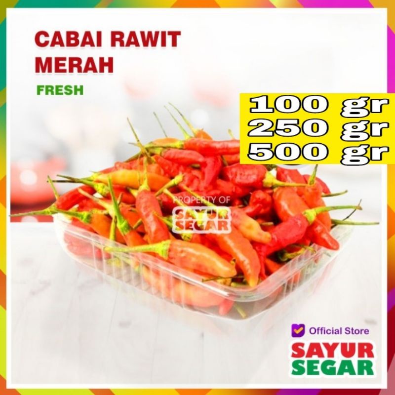 

100 gram cabe rawit merah segar fresh murah