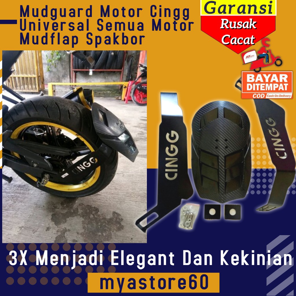 Mudguard Motor Custom Matic Bebek Kopling Cingg Universal Semua Motor Mud Guard Mudflap Spakbor