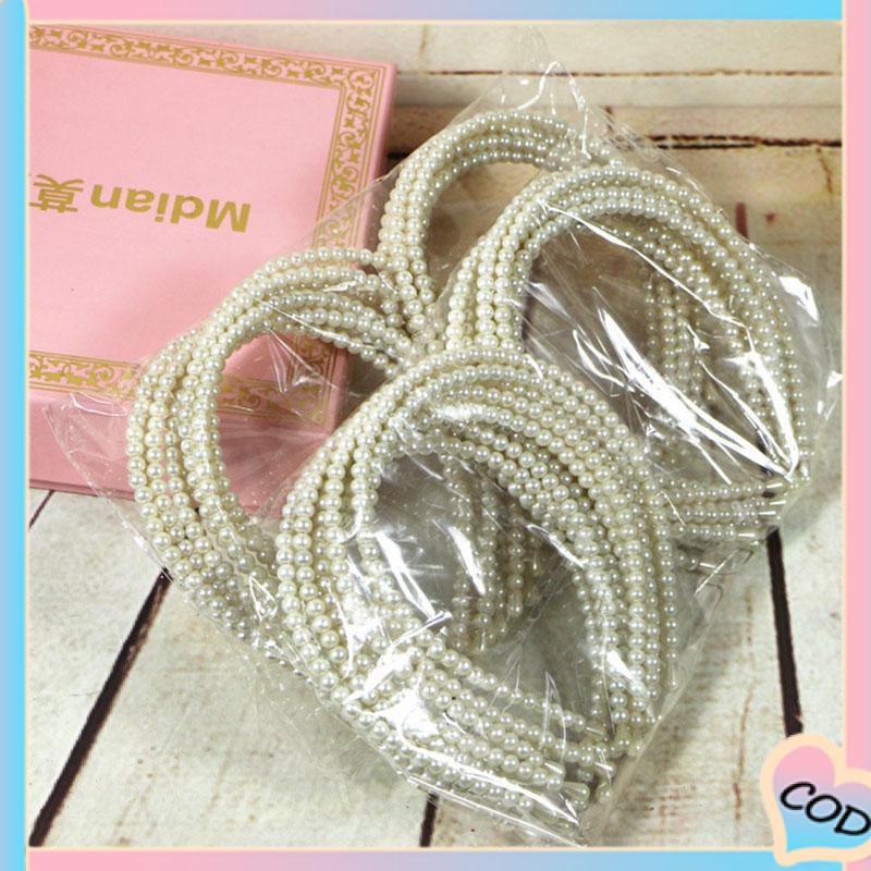 COD❤️ Pearl Headband Headband Aksesoris Rambut Anak Manik-manik Tangan Putri-A.one