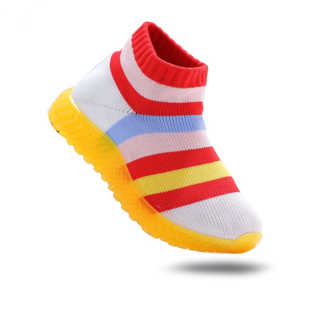 Sepatu anak import - sepatu anak bts - sepatu sneakers anak - sepatu sekolah anak - slip on model selop SVEKES RAINBOW J020C 27-31