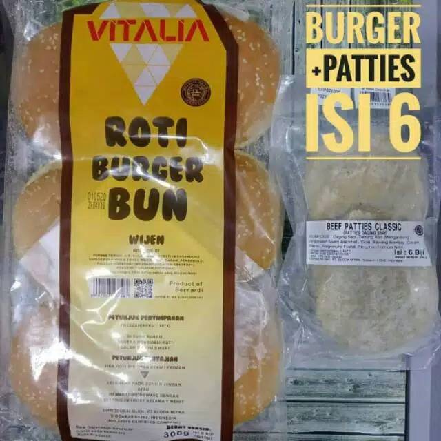 

Paket burger vitalia + patties isi 6