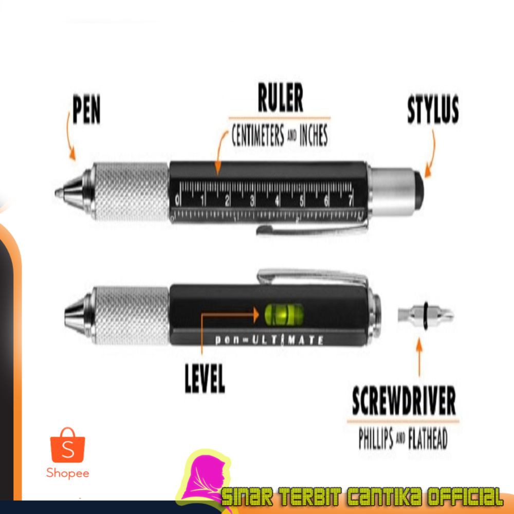 

Diskon PulPen Pen Ultimate 7 in 1 EDC Penggaris Stylus Obeng Mekanik Teknik