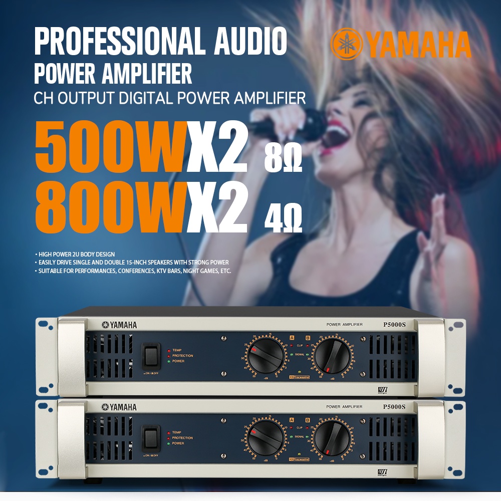 Penguat audio YAMAHA P5000S Penguat profesional 800W * 2 2 saluran 8 ohm/4 ohm Penggunaan KTV pertunjukan panggung COD