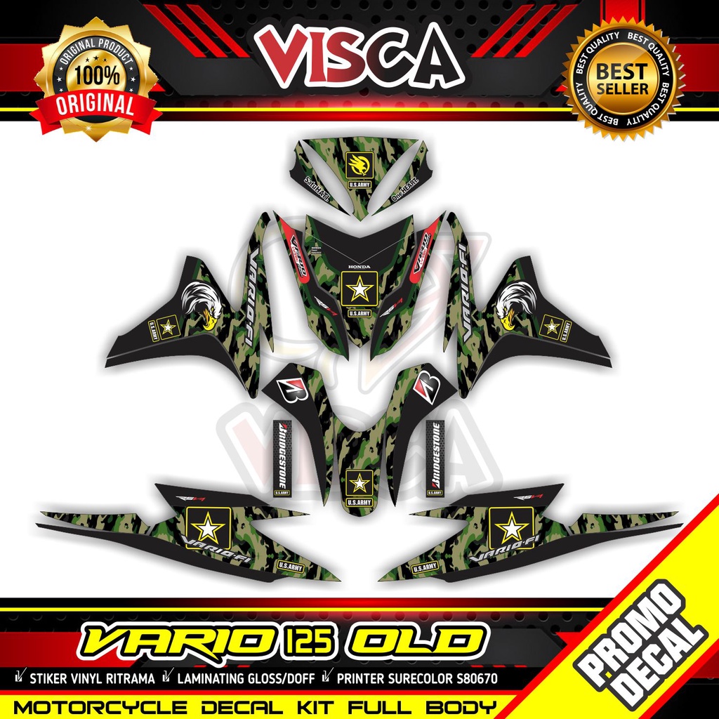 Decal Vario 125 Old Full Body Stiker Vario 125 Old Keren Full Body Striping Vario 125 Old Full Body 